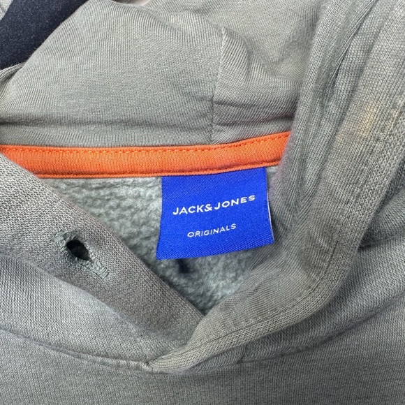 Jack & Jones Green Hoodie with Striped Logo - Picture 6 of 11